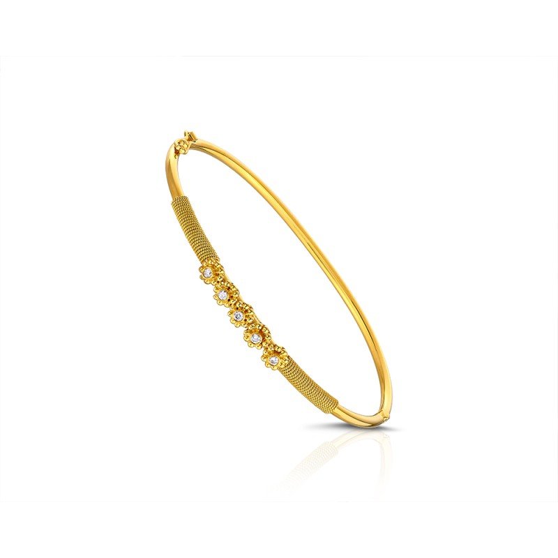 Damaskos Byzantine Slim Bangle with Diamonds – 18k Gold