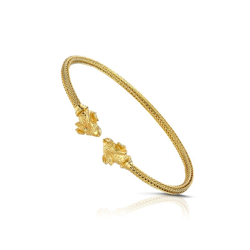 Damaskos “Krios” Archaic Ram Head Braided Bracelet – 18k Gold