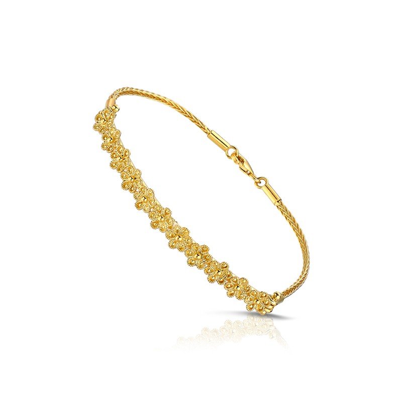 Damaskos Byzantine Granulated Braided Bracelet – 18k Gold