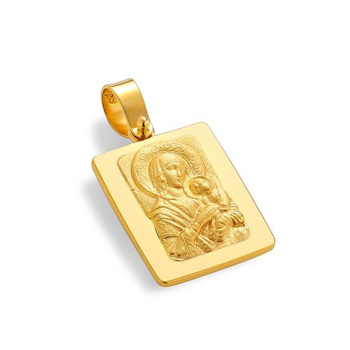 Damaskos Constantinato Cross Pendant 18K Gold with Turquoise ~1.8g - Image 3