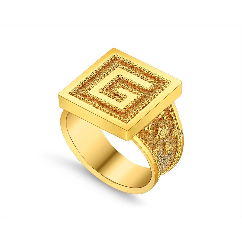 Damaskos Archaic 18K Gold Ring – 9,90g