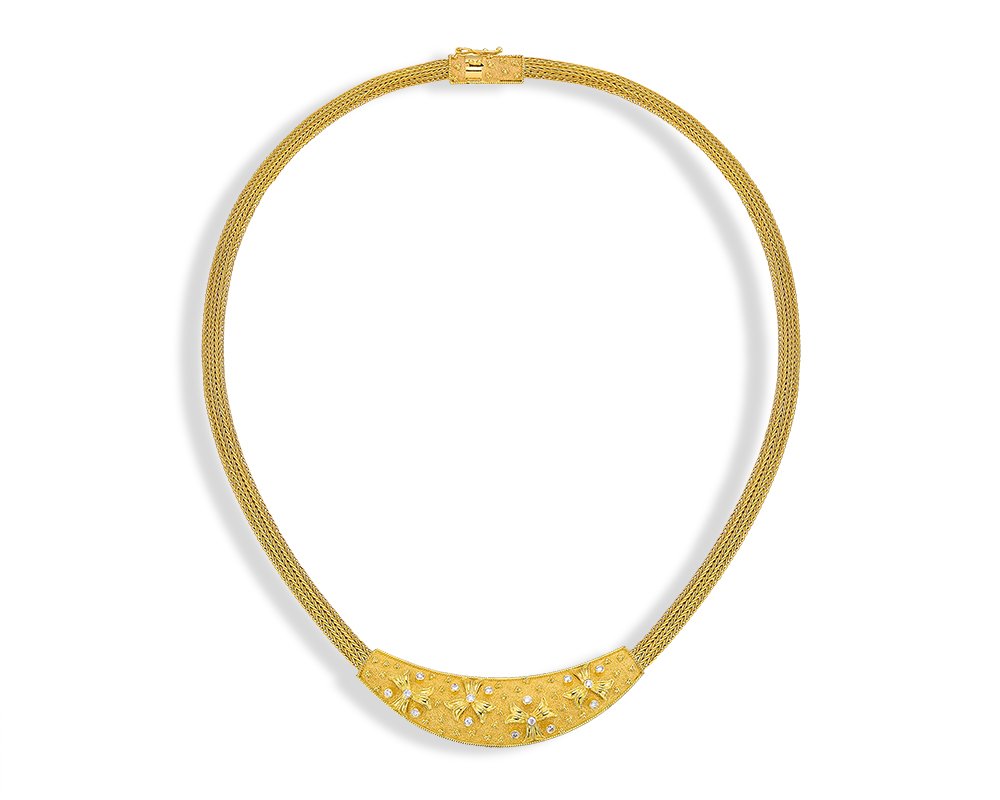 Damaskos Byzantine 18K Gold Necklace with diamonds (0,32 ct diamonds)