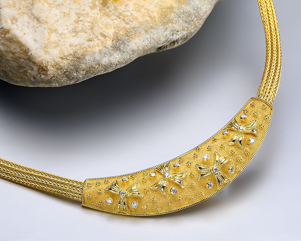 Damaskos Byzantine 18K Gold Necklace with diamonds (0,32 ct diamonds) - Image 3