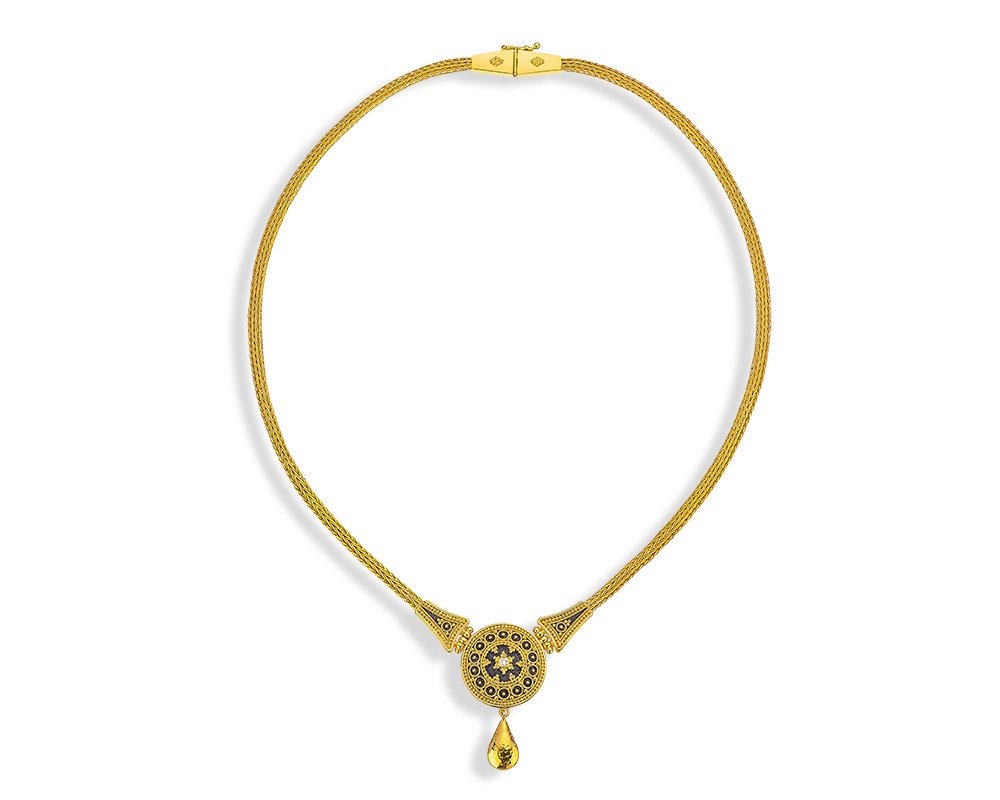 Damaskos Byzantine 18K Gold Necklace with diamonds (0,05 ct diamonds)