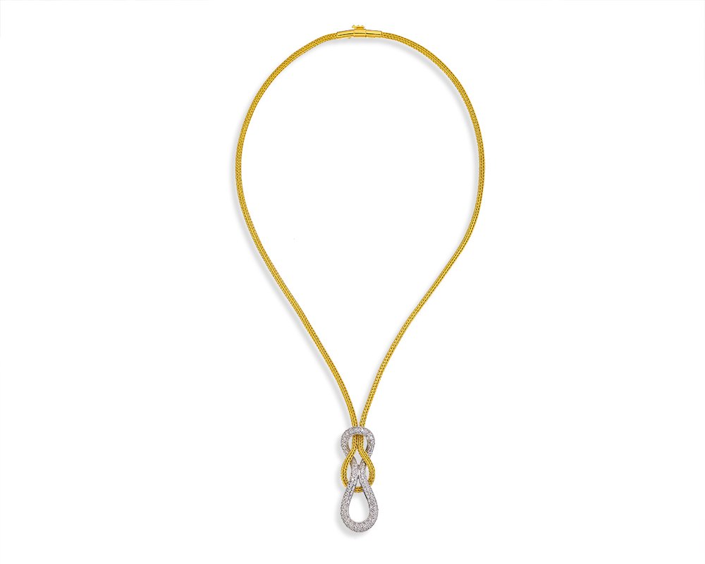 Damaskos Archaic 18K Gold Necklace with diamonds (1,45 ct diamonds)